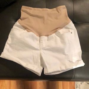 Old navy, white jean maternity shorts